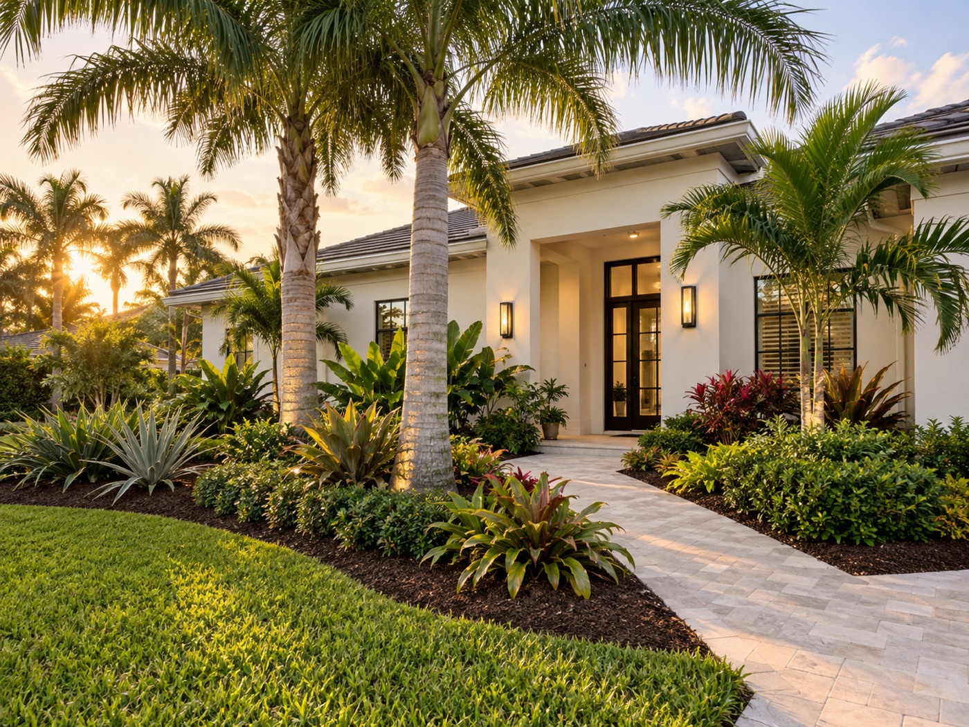 A professionally landscaped South Florida home